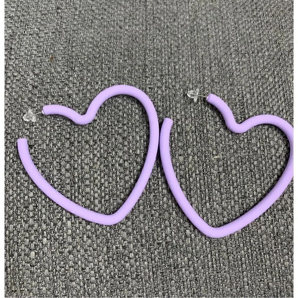 Heart Shaped Hoops - Picture 2 of 2